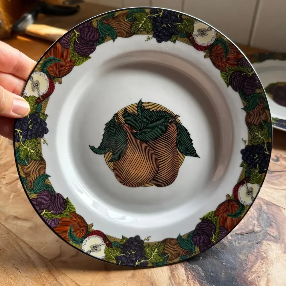 Dansk Cornucopia Fall Fruit Portugal Set‎ of 4 Salad Plates 8-3/4